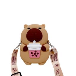 [Mới] Túi xách đeo chéo silicon hình chuột capybara thời trang dễ thương bé trai gái đựng lì xì 9