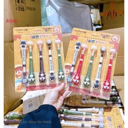 Vỉ 5 Bàn Chải Đánh Răng 3 Mặt Hình Gấu Cho Bé - Bộ Bàn Chải Đánh Răng 3 Đầu Bọc Dễ Thương Cho Trẻ Từ 3 Đến 15 Tuổi 5