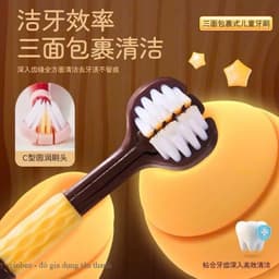 Vỉ 5 Bàn Chải Đánh Răng 3 Mặt Hình Gấu Cho Bé - Bộ Bàn Chải Đánh Răng 3 Đầu Bọc Dễ Thương Cho Trẻ Từ 3 Đến 15 Tuổi 8