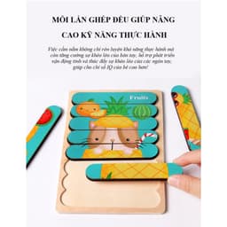 Ghép hình gỗ que kem 2 mặt MY BI BI – Đồ chơi tranh ghép gỗ 3D nhiều chủ đề giáo dục sớm cho bé 4