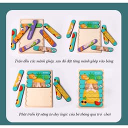 Ghép hình gỗ que kem 2 mặt MY BI BI – Đồ chơi tranh ghép gỗ 3D nhiều chủ đề giáo dục sớm cho bé 5