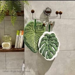 Khăn lau tay hình lá cây decor nhà cửa màu sắc tươi mát VINBEO 5