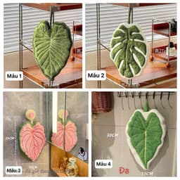 Khăn lau tay hình lá cây decor nhà cửa màu sắc tươi mát VINBEO 9