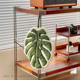 Khăn lau tay hình lá cây decor nhà cửa màu sắc tươi mát VINBEO 4