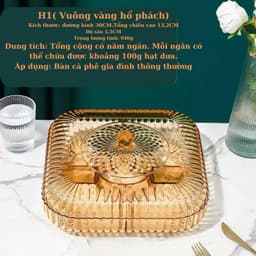 Khay đựng mứt Tết 2026, khay đựng bánh kẹo chia hũ sang trọng có nắp chống bụi 9