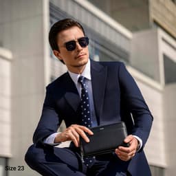 [4-25/9 TẶNG QUÀ TRUNG THU 599K] Túi Clutch Nam LECOS LC6 Da Bò Thật Quai Đeo Cổ Tay Tiện Lợi Dự Tiệc 3