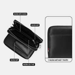 [4-25/9 TẶNG QUÀ TRUNG THU 599K] Túi Clutch Nam LECOS LC6 Da Bò Thật Quai Đeo Cổ Tay Tiện Lợi Dự Tiệc 7