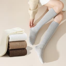 Tất vớ nữ siêu cao cổ màu trơn Basic chiều dài dưới gối - Nhiều màu sắc phối kết hợp đồ 2