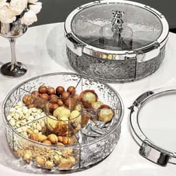 khay đựng mứt tết bánh kẹo đa năng,hộp đựng ô mai chia 6 ngăn có nắp đậy 3