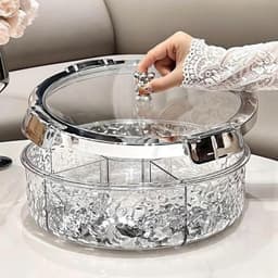 khay đựng mứt tết bánh kẹo đa năng,hộp đựng ô mai chia 6 ngăn có nắp đậy 7