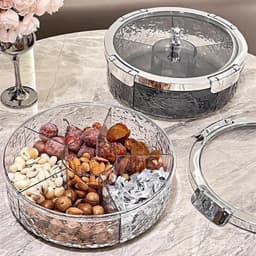 khay đựng mứt tết bánh kẹo đa năng,hộp đựng ô mai chia 6 ngăn có nắp đậy 6