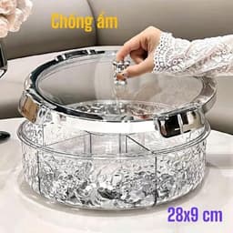 khay đựng mứt tết bánh kẹo đa năng,hộp đựng ô mai chia 6 ngăn có nắp đậy 8