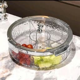 khay đựng mứt tết bánh kẹo đa năng,hộp đựng ô mai chia 6 ngăn có nắp đậy 1