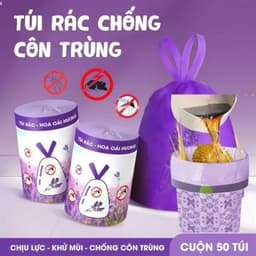 Túi Rác Có Dây Rút Hương Chanh Xả 50 Cuộn Chống Rò Rỉ Chịu Lực Tốt Khử Mùi Đuổi Muỗi Côn Trùng Tiện Lợi 4