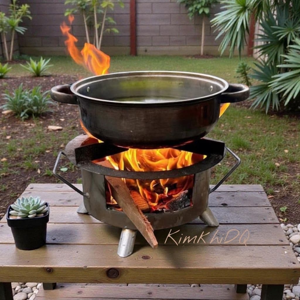[KKTHN] Bếp củi thông minh 3 chức năng nấu-nướng-luộc bánh chưng đường kính 30cm-40cm
