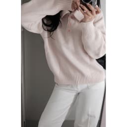𝟏𝟒𝐚𝐦.𝐬𝐭𝐮𝐝𝐢𝐨 | Áo Len Cổ Bẻ Polo Dài Tay Dệt Kim Cài Cúc Phom Rộng Style Hàn Quốc Thu Đông Erume 3
