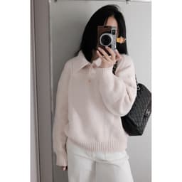 𝟏𝟒𝐚𝐦.𝐬𝐭𝐮𝐝𝐢𝐨 | Áo Len Cổ Bẻ Polo Dài Tay Dệt Kim Cài Cúc Phom Rộng Style Hàn Quốc Thu Đông Erume 1