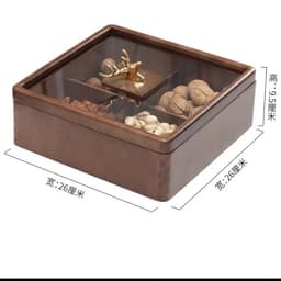 [Khay Mứt Tết Vuông Đựng Bánh Kẹo Năp Kính Hình Hươu Bằng Gỗ Cao Cấp Sang Trọng 5
