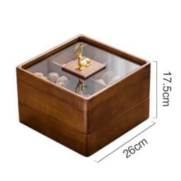 [Khay Mứt Tết Vuông Đựng Bánh Kẹo Năp Kính Hình Hươu Bằng Gỗ Cao Cấp Sang Trọng 6