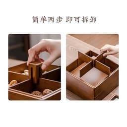 [Khay Mứt Tết Vuông Đựng Bánh Kẹo Năp Kính Hình Hươu Bằng Gỗ Cao Cấp Sang Trọng 9