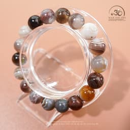 Ngọc Đan Tâm - Vòng Tay Đá Mã Não Botswana 10mm 2A - Mệnh Kim 7