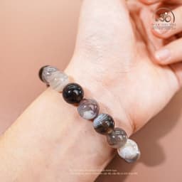 Ngọc Đan Tâm - Vòng Tay Đá Mã Não Botswana 10mm 2A - Mệnh Kim 3