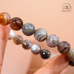 Ngọc Đan Tâm - Vòng Tay Đá Mã Não Botswana 10mm 2A - Mệnh Kim 4