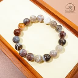 Ngọc Đan Tâm - Vòng Tay Đá Mã Não Botswana 10mm 2A - Mệnh Kim 5