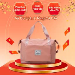 Túi Du Lịch 2 Tầng Cỡ Lớn Gấp Gọn DVN Đa Năng Chống Nước Xách Tay Vải Đựng Quần Áo Nhiều Ngăn 1728 1