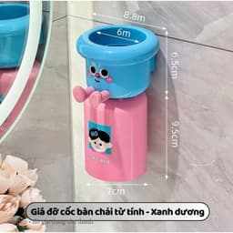 Kệ Để Cốc Bàn Chải Đánh Răng Hút Nam châm , Kệ Để Kem Đánh Răng Dán Tường Tặng Kèm Sticker VINBEO 6