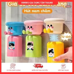 Kệ Để Cốc Bàn Chải Đánh Răng Hút Nam châm , Kệ Để Kem Đánh Răng Dán Tường Tặng Kèm Sticker VINBEO 1