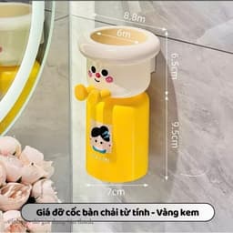 Kệ Để Cốc Bàn Chải Đánh Răng Hút Nam châm , Kệ Để Kem Đánh Răng Dán Tường Tặng Kèm Sticker VINBEO 4
