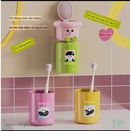 Kệ Để Cốc Bàn Chải Đánh Răng Hút Nam châm , Kệ Để Kem Đánh Răng Dán Tường Tặng Kèm Sticker VINBEO 8