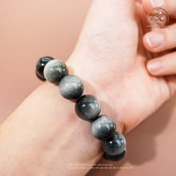 Ngọc Đan Tâm - Vòng Tay Thạch Anh Mắt Chim Ưng Xám 12mm 6A - Mệnh Kim & Mệnh Thuỷ 3