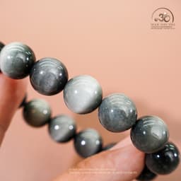 Ngọc Đan Tâm - Vòng Tay Thạch Anh Mắt Chim Ưng Xám 12mm 6A - Mệnh Kim & Mệnh Thuỷ 9