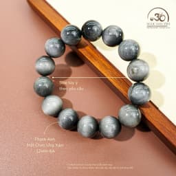Ngọc Đan Tâm - Vòng Tay Thạch Anh Mắt Chim Ưng Xám 12mm 6A - Mệnh Kim & Mệnh Thuỷ 2