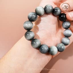 Ngọc Đan Tâm - Vòng Tay Thạch Anh Mắt Chim Ưng Xám 12mm 6A - Mệnh Kim & Mệnh Thuỷ 5