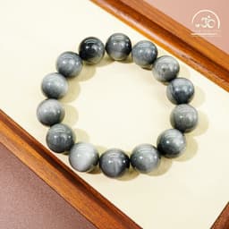 Ngọc Đan Tâm - Vòng Tay Thạch Anh Mắt Chim Ưng Xám 12mm 6A - Mệnh Kim & Mệnh Thuỷ 4
