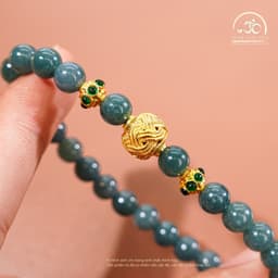 Ngọc Đan Tâm - Vòng Tay Ngọc Hòa Điền 7mm 2A Phối Charm Cát Tường - Đa Mệnh 3