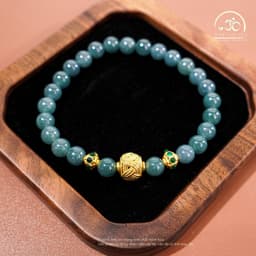 Ngọc Đan Tâm - Vòng Tay Ngọc Hòa Điền 7mm 2A Phối Charm Cát Tường - Đa Mệnh 4