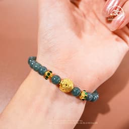 Ngọc Đan Tâm - Vòng Tay Ngọc Hòa Điền 7mm 2A Phối Charm Cát Tường - Đa Mệnh 6