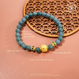 Ngọc Đan Tâm - Vòng Tay Ngọc Hòa Điền 7mm 2A Phối Charm Cát Tường - Đa Mệnh 2