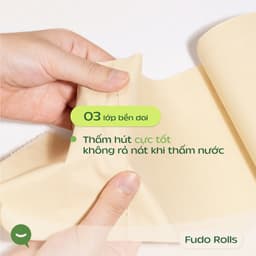 [COMBO 4 TÚI] Khăn giấy Fudo 3 lớp 100% sợi tre tự nhiên không tẩy trắng (2 Không Lõi, 2 Để Bàn) 5