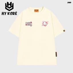 Áo Thun HY KORÉ Logo Kittie Heart 2989 Form Rộng Localbrand Oversize Unisex Vải Cotton 75% Nam Nữ Mặc Đẹp 1