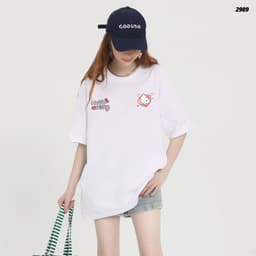 Áo Thun HY KORÉ Logo Kittie Heart 2989 Form Rộng Localbrand Oversize Unisex Vải Cotton 75% Nam Nữ Mặc Đẹp 3