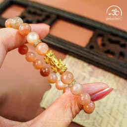 Ngọc Đan Tâm - Vòng Tay Đá Mặt Trời 7mm 3A Phối Charm Tỳ Hưu - Mệnh Thổ & Mệnh Hoả 6