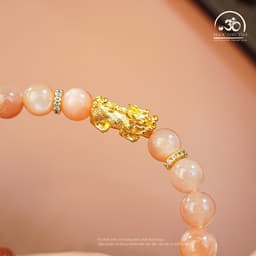 Ngọc Đan Tâm - Vòng Tay Đá Mặt Trời 7mm 3A Phối Charm Tỳ Hưu - Mệnh Thổ & Mệnh Hoả 4