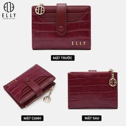 [Tặng hộp 20.10] Ví da nữ ELLY EVH108 ví cầm tay da tổng hợp cao cấp nhiều ngăn thời trang thanh lịch 6