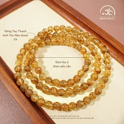 Ngọc Đan Tâm - Chuỗi Vòng Tay Thạch Anh Tóc Nâu 6mm 7A - Mệnh Thổ & Mệnh Kim 2