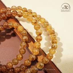 Ngọc Đan Tâm - Chuỗi Vòng Tay Thạch Anh Tóc Nâu 6mm 7A - Mệnh Thổ & Mệnh Kim 6